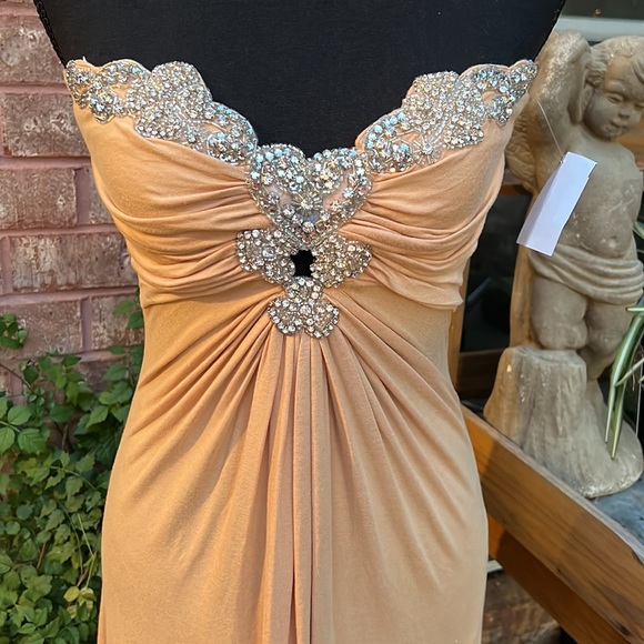 New!! Strapless Rhinestone Sky Maxi Dress Size M - Picture 2 of 11